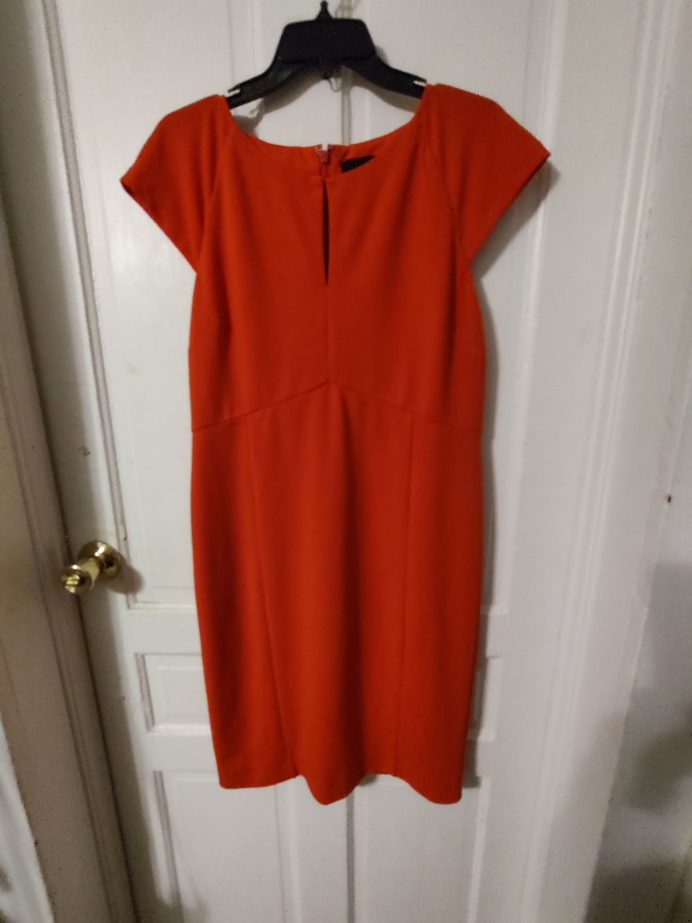Alex Marie Vibrant Orange Cap-Sleeve Sheath Dress